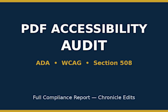 audit your PDF for ada, wcag and section 508 issues