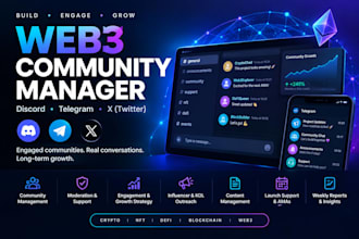 do web3 community manager crypto discord moderator telegram manager x growth