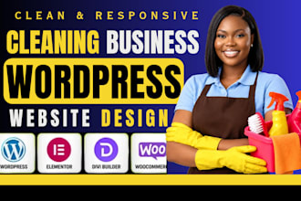 design wordpress residential and office cleaning business website with elementor
