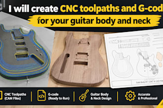 create cnc toolpaths and g code for your guitar body and neck