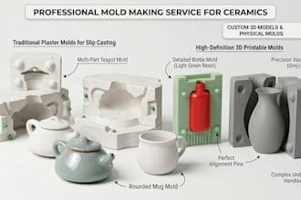 design multi part ceramic slip casting split plaster molds and 3d printable mold