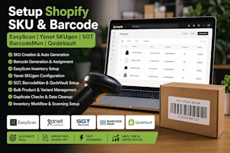 setup shopify sku and barcode easy scan yanet skugen sgt barcodeman qodevault