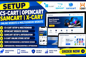setup cs cart opencart samcart x cart online website multivendor website