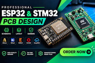 design esp32 stm32 pcb schematic and layout in altium or kicad