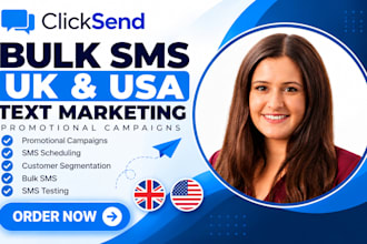 setup clicksend bulk sms marketing uk usa promotional text message campaigns