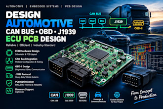 design automotive can bus obd  j1939 ecu pcb
