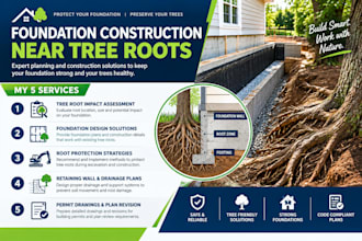 create foundation construction plans near tree roots and tree protection reports