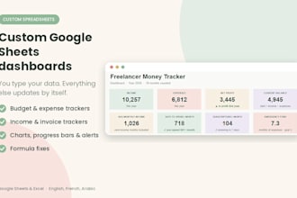 build a custom google sheets dashboard or budget tracker