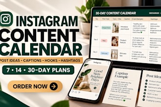 create your instagram content calendar and captions