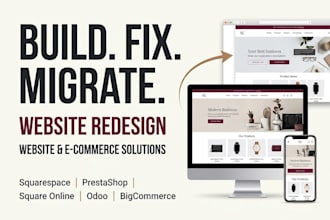 build fix squarespace prestashop square online odoo bigcommerce website redesign