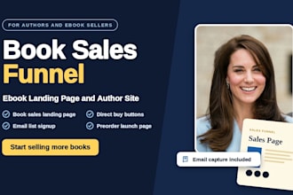 create author website, book sales funnel, ebook landing page, book website