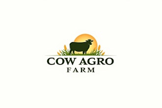 do cow agro farm logo design 24 hour