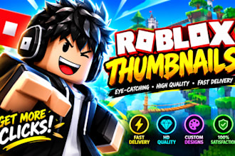 design cartoon roblox thumbnails for youtube gaming videos