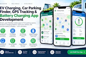 develop finder app car parking tracking app ev charging app battery charging app
