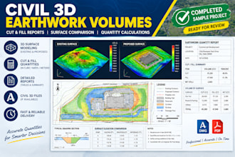 calculate civil 3d earthwork volumes and prepare cut fill reports