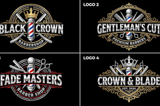 do elegant and classic for logo tattoo and barbershop