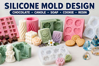 design, 3d print silicon mold, candle stl, injection mold, chocolate, resin soap