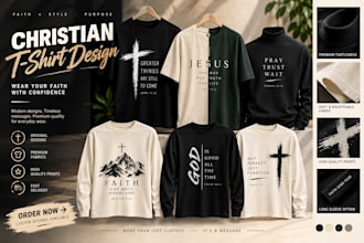 design urban christian t shirt and apparel design for clothing brand concept