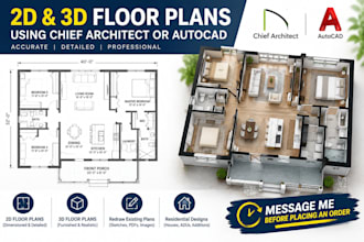 create 2d and 3d floor plans in chief architect or autocad