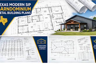 texas modern sip barndominium metal building construction plan for compliance