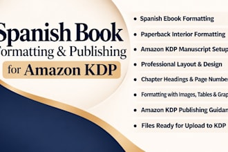 be your spanish self publishing expert for amazon KDP ebook setup and formatting