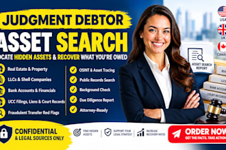 conduct a judgment debtor asset search and locate hidden assets