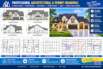 create 2d floor plans, architectural, structural and mep