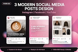 do 3 modern social media post designs