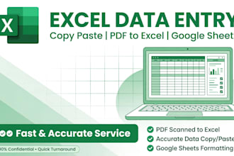 do data entry, excel data entry, copy paste and google sheets