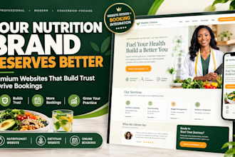 design nutrition coach website, nutrition sales funnel and dietitian website