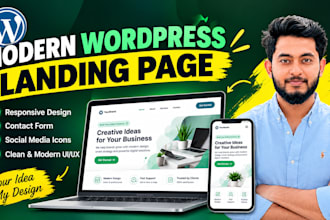 design responsive wordpress landing page, elementor, sales funnel, home page