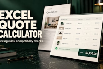 build an excel quote calculator with product compatibility checks