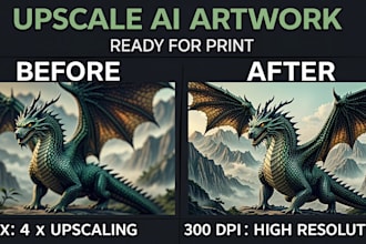 upscale ai artwork and make it print ready