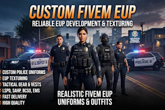 custom fivem eup clothing, realistic  police uniforms packs, gta 5 outfits