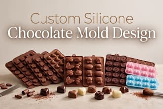 design custom silicone 3d chocolate mold design casting candle mold 3d printing