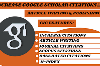 write and publish research articles, and increase google scholar citations