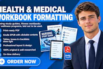 format health, fitness or nursing workbook, healthcare course for amazon KDP