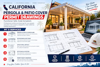 design california patio cover and pergola plans for building permit