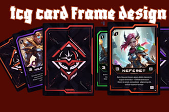 design trading card game art tcg ccg card deck template cardframe box mockup
