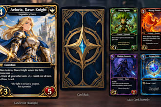 design card game illustration trading card game art tcg board game playing cards