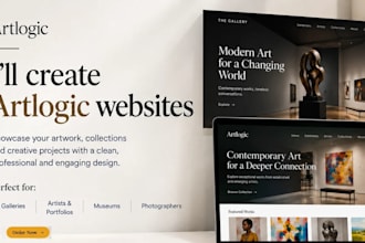design artlogic website for art gallery and artist portfolio