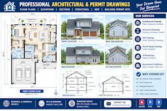 draw permit plans for city approval, architectural drawings