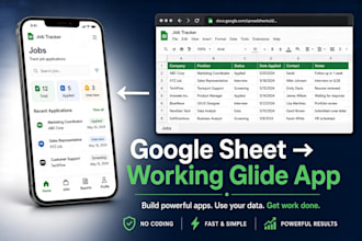 glide google sheets app convert spreadsheet to mobile web app real time no code