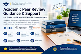 provide peer review and ieee judging opportunity guidance for eb1a eb2 niw