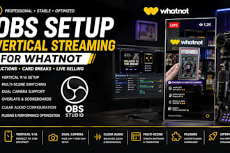 set up obs vertical streaming for whatnot