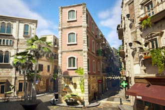 model stylized 3d game asset, 3d building model, unreal engine 5 level design