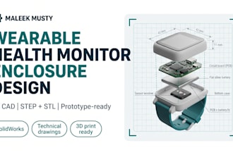 design wearable medical device enclosure, health monitor housing 3d cad