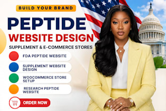 fda compliant peptide website, supplement website, woocommerce, research peptide