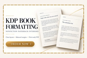 format your nonfiction book interior for amazon KDP paperback
