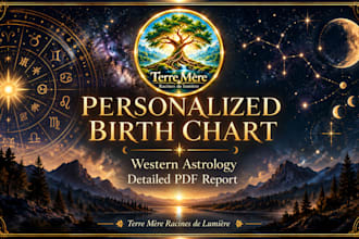 create your personalized western astrology natal birth chart PDF